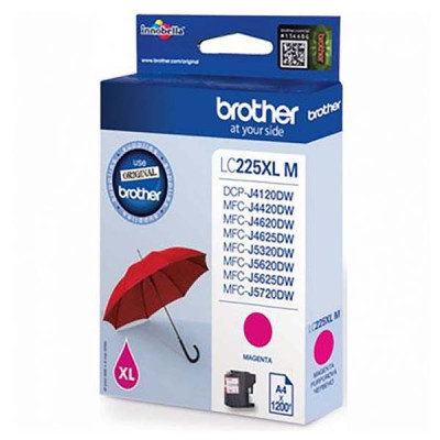 Originálny atrament Brother LC-225XLM, purpurový, 1200 strán