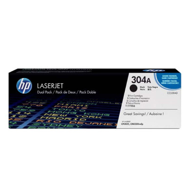 Originálny toner HP CC530AD (304A), čierny, 2 × 3500 strán, 2-pack