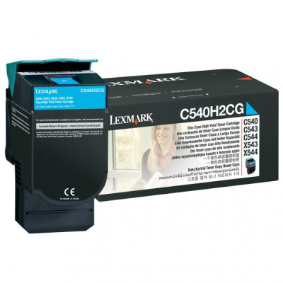 Originálny toner Lexmark C540H2CG, azúrový, 2000 strán