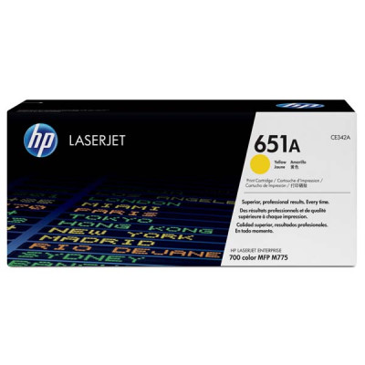 Originálny toner HP CE342A (651A), žltý, 16000 strán