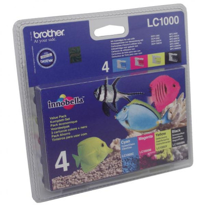 Originálny atrament Brother LC-1000VALBP, CMYK, 3 × 400 + 500 strán, 4-pack