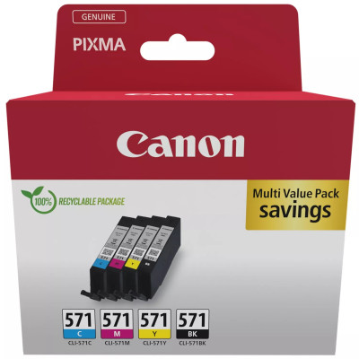 Originálny atrament Canon CLI-571 (0386C008), CMYK, 4 x 7 ml, 4-pack