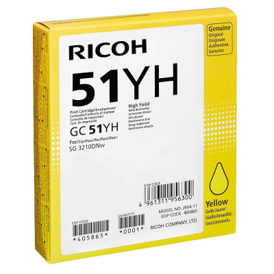 Originálny atrament Ricoh 405865 (GC 51YH), žltý, 2500 strán