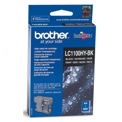 Originálny atrament Brother LC-1100HYBk, čierny, 900 strán