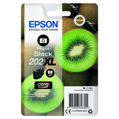 Originálny atrament Epson T02H140 (C13T02H14010, 202XL), photo čierny, 7,9 ml, XL