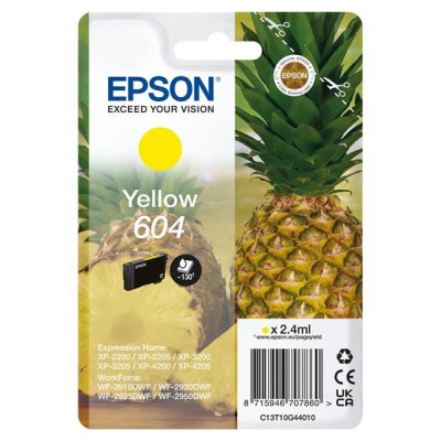 Originálny atrament Epson T10G4 (C13T10G44020, 604), žltý, 130 strán (2,4 ml)