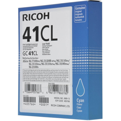 Originálna gelová náplň Ricoh GC-41C (405766), azúrová, 600 strán