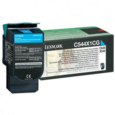 Originálny toner Lexmark C544X1CG, azúrový, 4000 strán