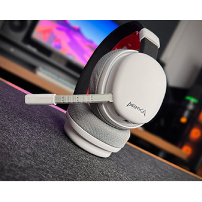 Marvo MONKA ECHO, sluchátka s mikrofonem, bílá, podsvícená, Tri-mode