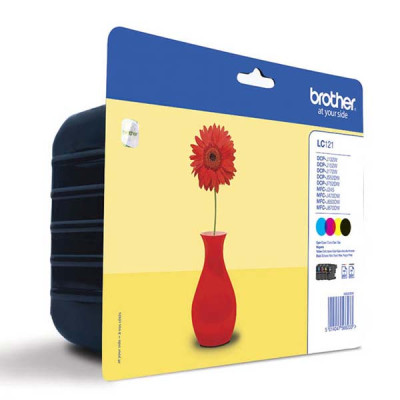 Originálny atrament Brother LC-121VALBP, CMYK, 4 × 300 strán, 4-pack
