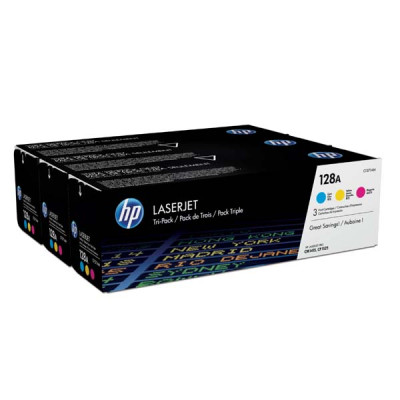 Originálny toner HP CF371AM (128A), CMY, 3 × 1300 strán, 3-pack
