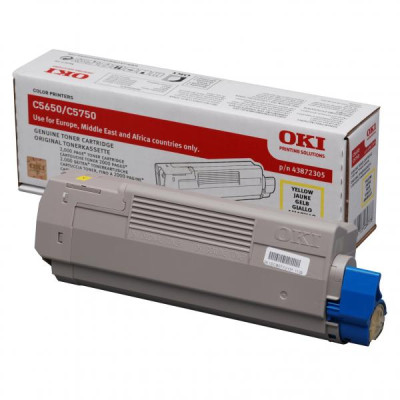 Originálny toner Oki C5650 (43872305), žltý, 2000 strán