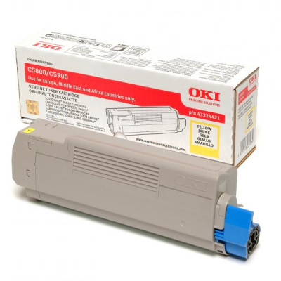 Originálny toner Oki C5800 (43324421), žltý, 5000 strán