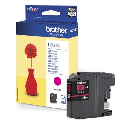 Originálny atrament Brother LC-121M, purpurový, 300 strán