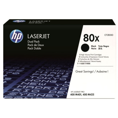 Originálny toner HP CF280XD (80X), čierny, 2 × 6900 strán, 2-pack