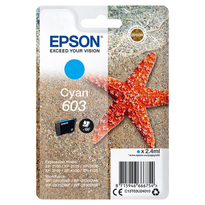 Originálny atrament Epson T03U2 (C13T03U24020, 603), azúrový, 130 strán (2,4 ml)