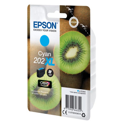 Originálny atrament Epson T02H240 (C13T02H24010, 202XL), azúrový, 8,5 ml, XL