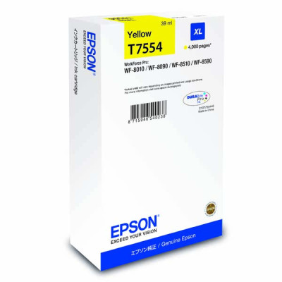 Originálny atrament Epson T7554XL (C13T755440), žltý, 4000 strán (39 ml)