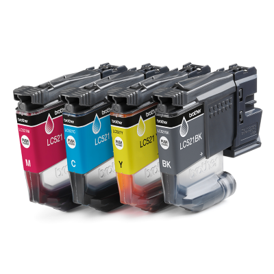 Originálny atrament Brother LC-521VAL, CMYK, 500 strán, 4-pack