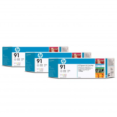 Originálny atrament HP C9482A (91), svetlo šedý, 3 × 775 ml, 3-pack