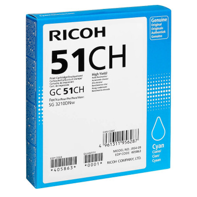 Originálny atrament Ricoh 405863 (GC 51CH), azúrový, 2500 strán