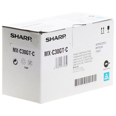 Originálny toner Sharp MX-C30GTC, azúrový, 6000 strán
