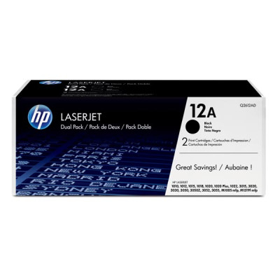Originálny toner HP Q2612AD (12A), čierny, 2 × 2000 strán, 2-pack