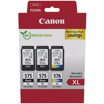 Originálny atrament Canon PG-575XL x2/CL-576XL (5437C004), čierny/farebný, 400/300 strán (2x 15 + 12,6 ml), Multipack