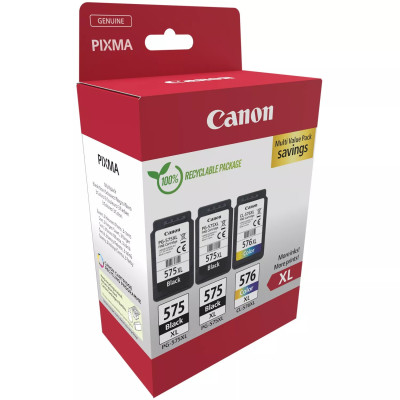 Originálny atrament Canon PG-575XL x2/CL-576XL (5437C004), čierny/farebný, 400/300 strán (2x 15 + 12,6 ml), Multipack
