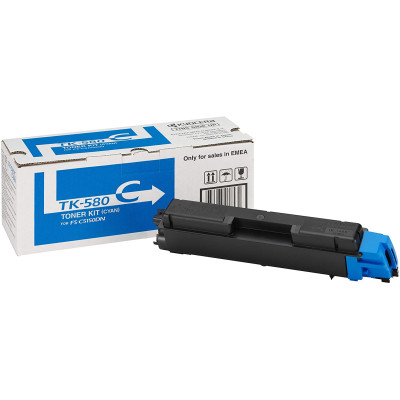 Originálny toner Kyocera TK-580C (1T02KTCNL0), azúrový, 2800 strán
