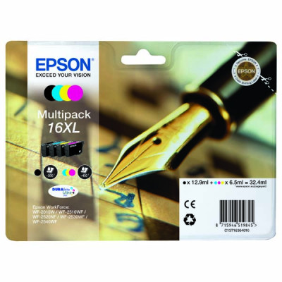 Originálny atrament Epson T1636 (C13T16364010), CMYK, 3 × 6,5 + , 4-pack