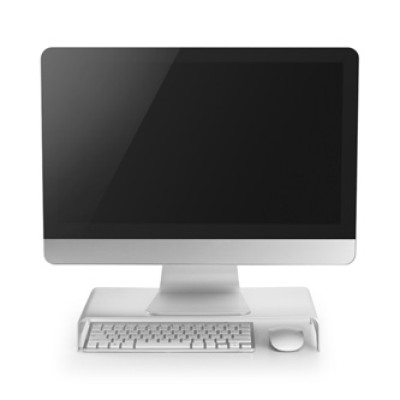 Podstavec pod monitor, stříbrný, hliník, Powerton