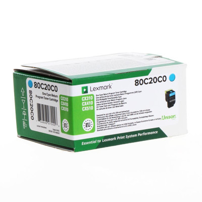 Originálny toner Lexmark 80C20C0 (80C20CE), azúrový, 1000 strán