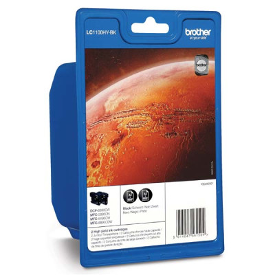 Originálny atrament Brother LC-1100HYBKBP2, čierny, 2 × 900 strán, 2-pack