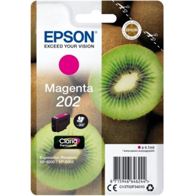Originálny atrament Epson T02F3 (C13T02F34010, 202), purpurový, 4,1 ml
