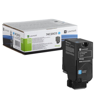 Originálny toner Lexmark 74C20C0 (74C20CE), azúrový, 3000 strán