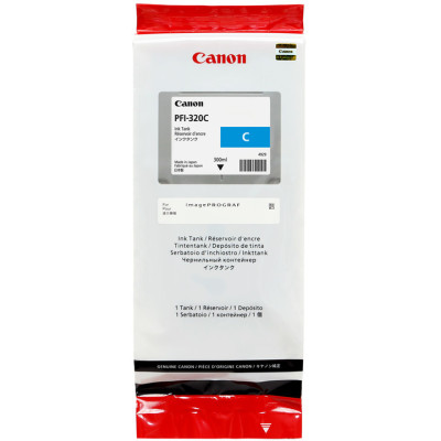 Originálny atrament Canon PFI-320C (2891C001), azúrový, 300 ml