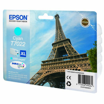 Originálny atrament Epson T7022 (C13T70224010), azúrový, 2000 strán