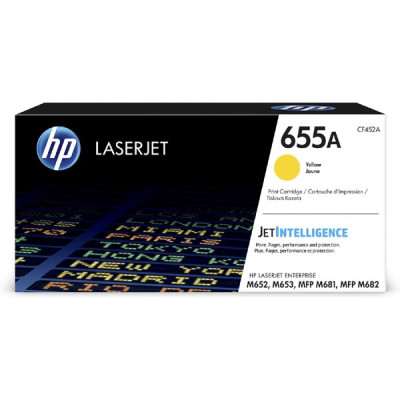 Originálny toner HP CF452A (655A), žltý, 10500 strán