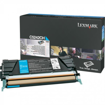 Originálny toner Lexmark C5242CH, azúrový, 5000 strán