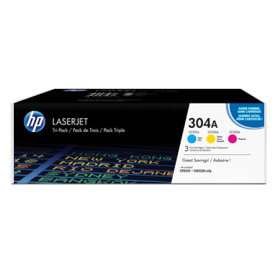Originálny toner HP CF372AM (304A), CMY, 3 × 2800 strán, 3-pack