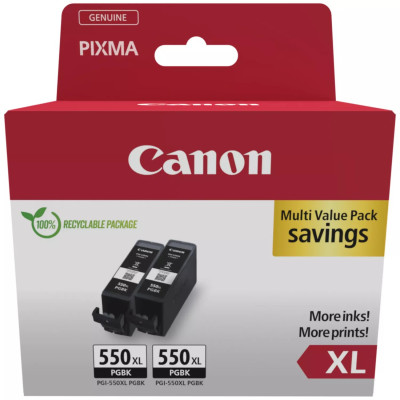 Originálny atrament Canon PGI-550XL (6431B010), čierny, 2 x 500 strán (2 x 15 ml), XL 2-pack