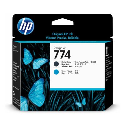 Originálna tlačová hlava HP P2W01A (774), matne čierna/azúrová, 1 ks