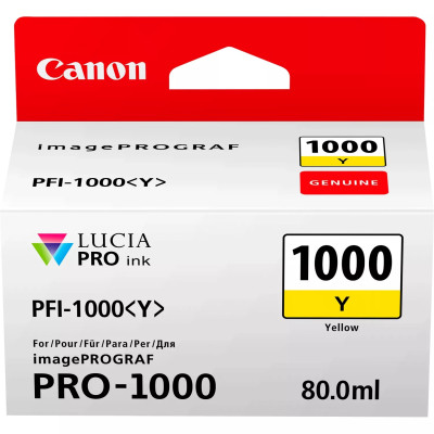 Originálny atrament Canon PFI-1000Y (0549C001), žltý, 3365 strán (80 ml)