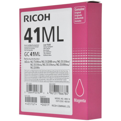 Originálna gelová náplň Ricoh GC-41M (405767), purpurová, 600 strán