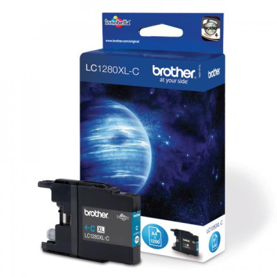 Originálny atrament Brother LC-1280XLC, azúrový, 1200 strán