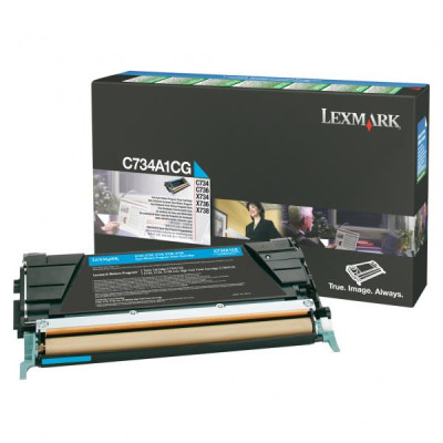 Originálny toner Lexmark C734A1CG, azúrový, 6000 strán