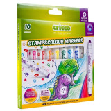 Oboustranné fixy Cricco s razítkem - sada 10 barev