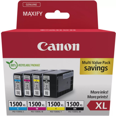 Originálny atrament Canon PGI-1500CMYK XL (9182B004), CMYK, 3 × 12 + 34,7 ml, 4-pack