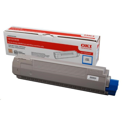 Originálny toner Oki C810 (44059107), azúrový, 8000 strán